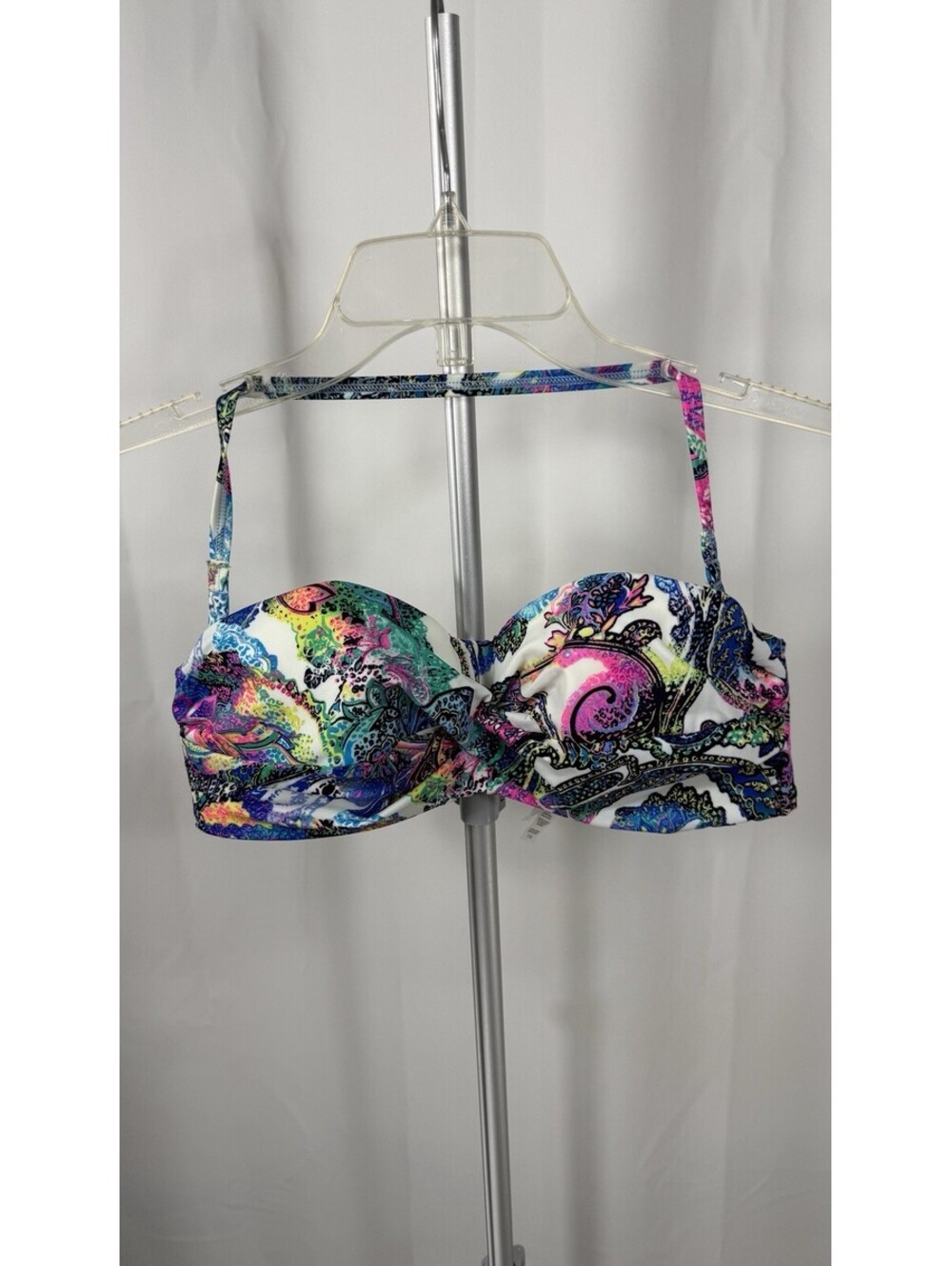 Victorias Secret Swim Bikini Top Size 36C Paisley Print Bandeau Push Up
